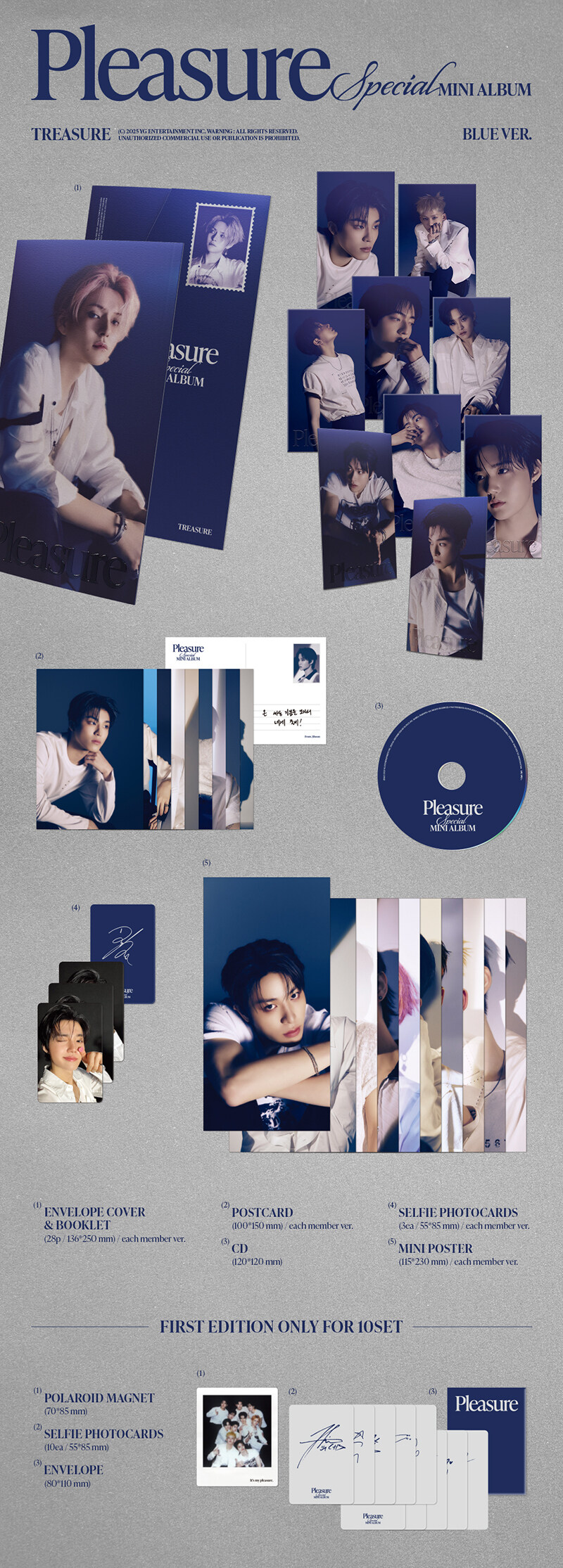 TREASURE - SPECIAL MINI ALBUM PLEASURE (BLUE VERSION) - CATCHOPCD
